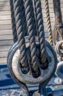 Tarred Nautical rope and pulley-San Francisco-California-USA Art Print